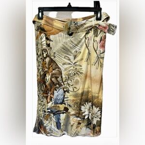 Class Roberto Cavalli Multicolor Tropical Print Skirt